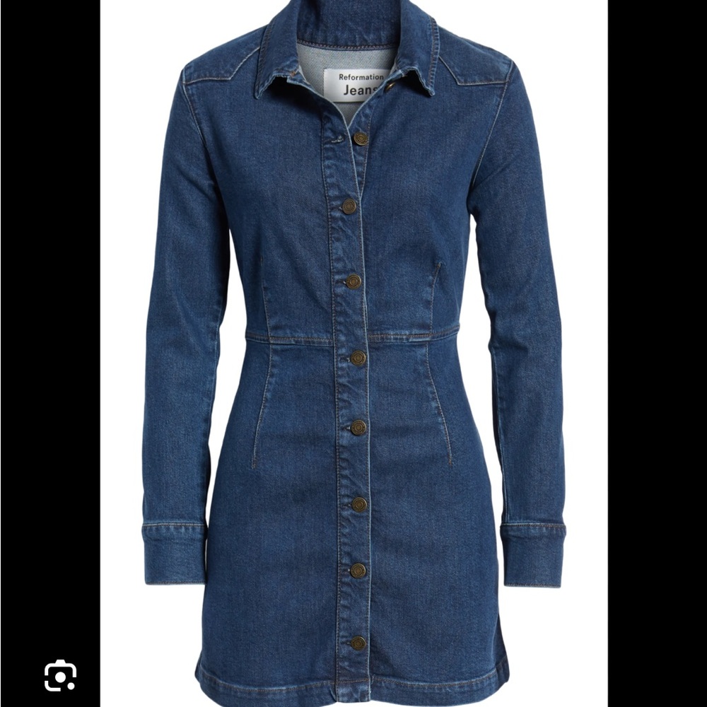 Button up western denim reformation dress great condition